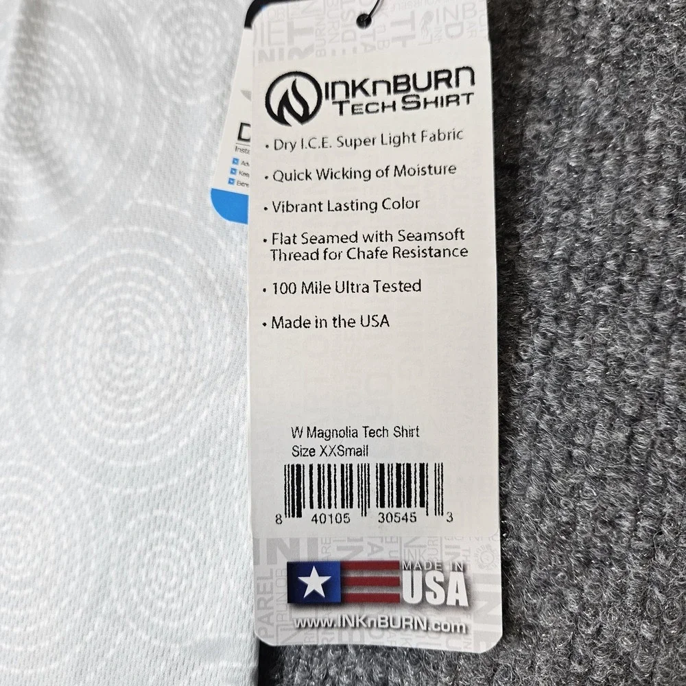Inknburn Womens Tech Tee Size‎ XXS Magnolia Shortsleeve Quick Dry Wicking